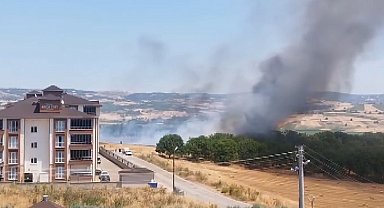 Anız yangınında alevler konutlara sıçramadan söndürüldü