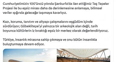Bakan Ersoy: Göbeklitepe'nin korunması için çalışmalarımızı sürdürüyoruz