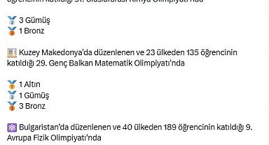 Bakan Kacır, uluslararası olimpiyatlarda madalya alan öğrencileri tebrik etti