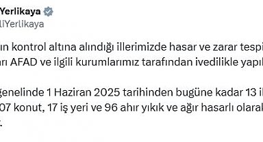Bakan Yerlikaya: Yangınlardan 407 konut etkilendi, 128,4 milyon ödenek gönderildi