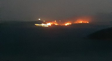 Balıkesir'de otluk alanda çıkan yangına ekiplerin müdahalesi sürüyor