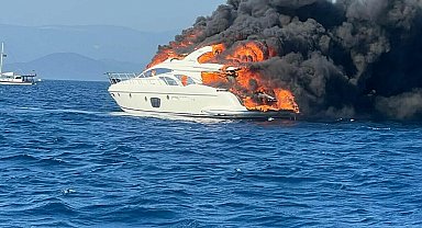 Bodrum'da motoryatta yangın