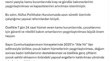 Cevdet Yılmaz: Kamu kurumlarında kreş ve gündüz bakımevlerinin yaygınlaştırılması istenildi