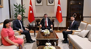 Cumhurbaşkanı Yardımcısı Yılmaz, AB Türkiye Delegasyonu Başkanı Ossowski ile bir araya geldi