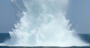 Denizde bulunan mayın patlatılarak imha edildi