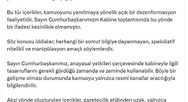 DMM'den son Kabine Toplantısı ile ilgili iddialara yönelik açıklama