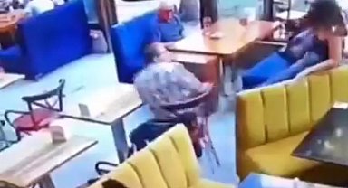 Kadın garson ile müşteri arasındaki kavga kamerada