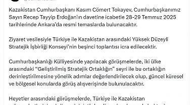 Kazakistan Cumhurbaşkanı Tokayev, Türkiye'ye geliyor