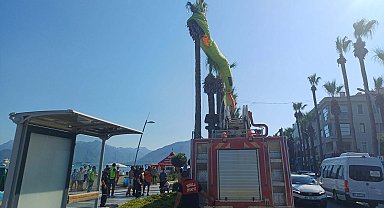 Marmaris'te deniz paraşütü ağaca takıldı; 2 kişi kurtarıldı
