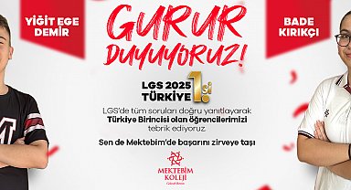 Mektebim Koleji'nden iki öğrenci LGS 2025'te tüm soruları doğru yanıtladı