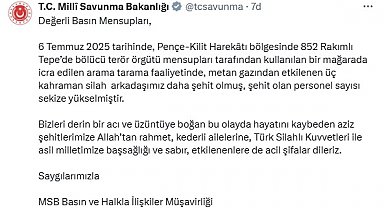 MSB: Metan gazından etkilenen 3 personelimiz daha şehit oldu