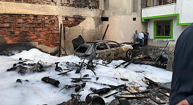 Odunlukta çıkan yangında 2 itfaiye eri ve 1 hamile kadın dumandan etkilendi