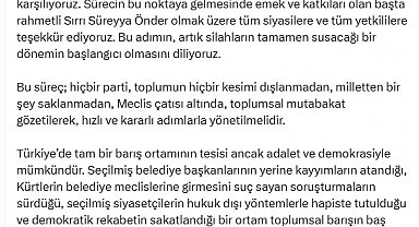 Özgür Özel: Terör örgütünün silah bırakma adımını memnuniyetle karşılıyoruz