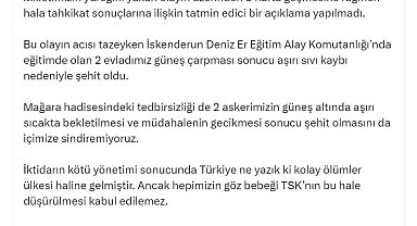Özgür Özel: Türkiye ne yazık ki kolay ölümler ülkesi haline geldi