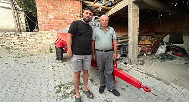 Patlak lastikle yangın bölgesine su taşıyan çiftçiye, iş insanı su tankeri hediye etti