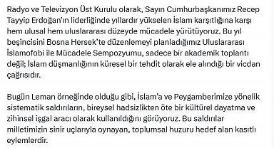 RTÜK Başkanı Şahin: RTÜK İslamofobi'yi bir insanlık meselesi olarak görmektedir