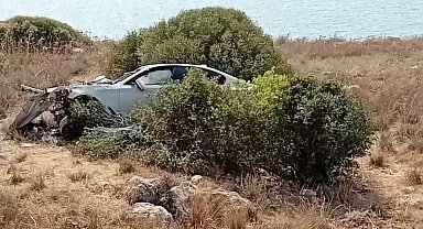 Şarampole düşüp kaya parçalarına çarpan otomobilin sürücüsü polis memuru öldü