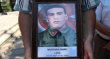 Şehit Mustafa Zamkı'nın naaşı 67 yıl sonra memleketi Çankırı'ya getirilip, defnedildi