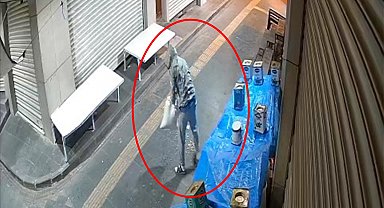 Siirt'te dükkan önünden fıstık hırsızlığı kamerada