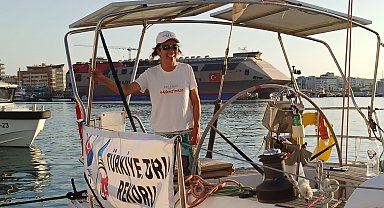 Solo yelken sporcusu Mireli, Türkiye rekoru kırdı; 15 gün 6 saat 41 dakikada Hopa'dan İskenderun'a geldi