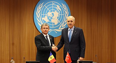 TBMM Başkanı Kurtulmuş, Moldova Parlamento Başkanı Grosu ile bir araya geldi