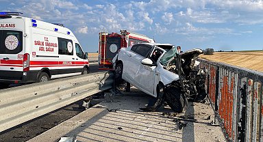 Tekirdağ'da kamyona çarpan otomobilin sürücüsü öldü