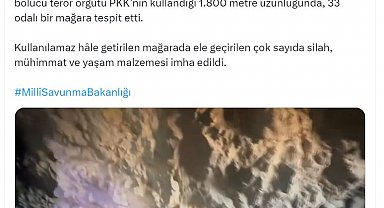 Terör örgütünün kullandığı 33 odalı mağara, kullanılamaz hale getirildi