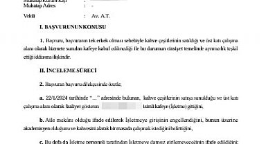 TİHEK'ten, tek erkek müşteriyi almayan kafe işletmecisine para cezası