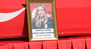 Trafik kazasında hayatını kaybeden komiser için tören