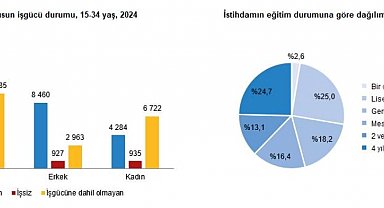 TÜİK: 15-34 yaş grubunda istihdam oranı yüzde 52,5 oldu