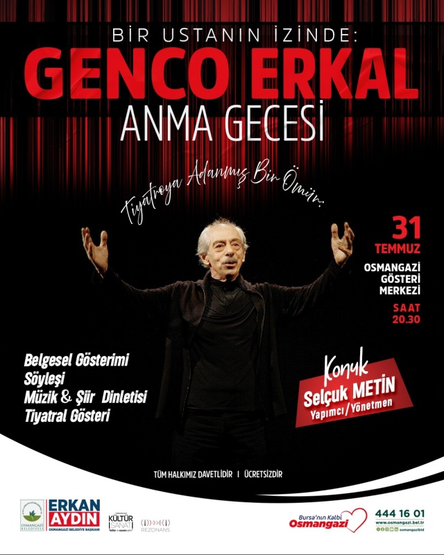 Usta Sanatçı Genco Erkal Osmangazi’de Anılacak