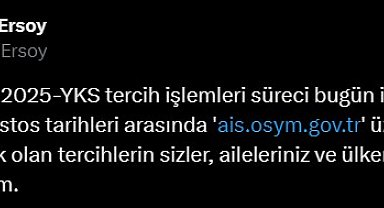 2025-YKS tercih işlemleri başladı