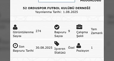 52 Orduspor'un İŞKUR üzerinden futbolcu ilanı vermesi sosyal medyada viral oldu