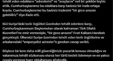 AK Parti'li Çelik'ten Fırat Kalkanı Harekatı'nın 9'uncu yıl dönümüne ilişkin paylaşım