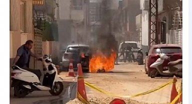 Asfalt kesme makinesine yakıt dolumu sırasında patlama; 1 yaralı