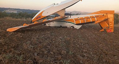 Aydın'da orman yangınına müdahale eden uçak, zorunlu inişte kaza- kırıma uğradı