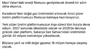 Bakan Bayraktar: Sakarya Gaz Sahası'nda günlük üretim 40 milyon metreküpe çıkacak
