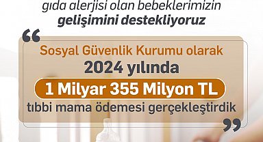 Bakan Işıkhan: Alerjisi olan bebeklere yönelik 1,3 milyar lira mama ödemesi yaptık