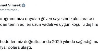 Bakan Şimşek: 2025 yılında sağladığımız kaynak tutarı 7 milyar dolara ulaştı