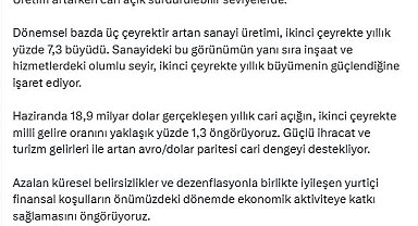 Bakan Şimşek: Cari açığın sürdürülebilir seviyede kalmasını bekliyoruz