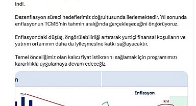 Bakan Şimşek: Enflasyon 44 ayın en düşük seviyesinde