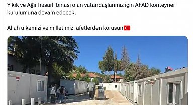 Bakan Yerlikaya: Sındırgı Alacaatlı köyünde 10 konteyner kurulumu tamamlandı