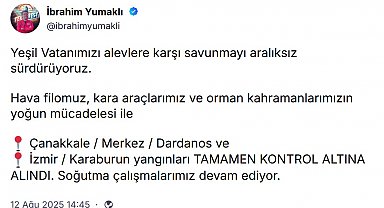 Bakan Yumaklı: 3 yangın kontrol altına alındı
