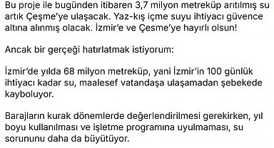 Bakan Yumaklı: Çeşme'nin su hasreti bitiyor