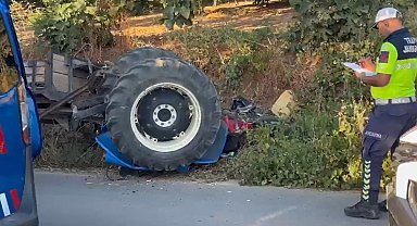 Bursa'da devrilen traktörün altında kalan sürücü öldü