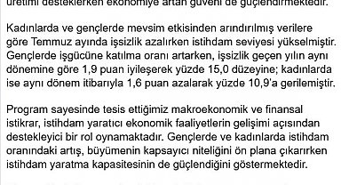Cevdet Yılmaz: İşsizlik oranı, ekonomiye güveni de pekiştiriyor