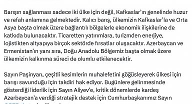 Cevdet Yılmaz: Kalıcı barış ile sonuçlanmasını diliyoruz