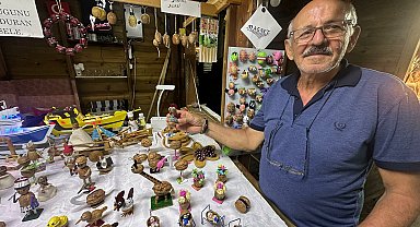 Ceviz kabuklarını süs eşyasına dönüştürüyor