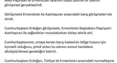 Cumhurbaşkanı Erdoğan, Ermenistan Başbakanı Paşinyan ile görüştü