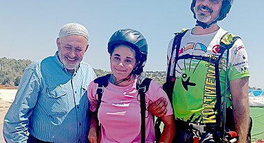 Engelli Nisanur'un yamaç paraşütü ile uçma hayali gerçek oldu
